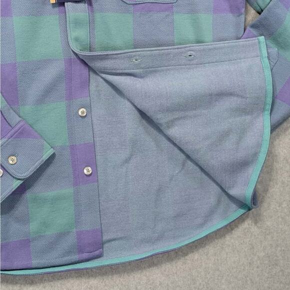 NWT Chubbies The Pic-a-nic Overshirt Plaid Flannel Mens M Green Purple - Picture 12 of 12